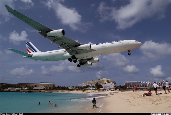 Photo:  Airbus A340 landing in St. Maarten